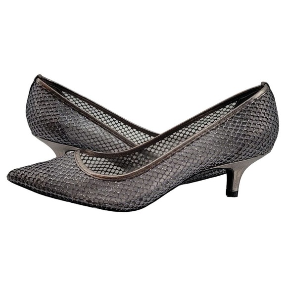 Adrianna Papell Shoes - Adrianna Papell Silver Leather Sack Heels 7.5 US